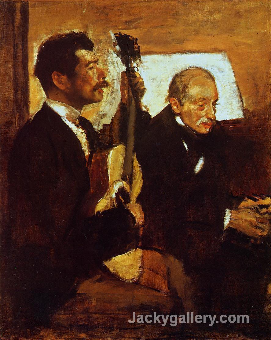 Degas Father Listening to Lorenzo Pagans by Edgar Degas paintings reproduction